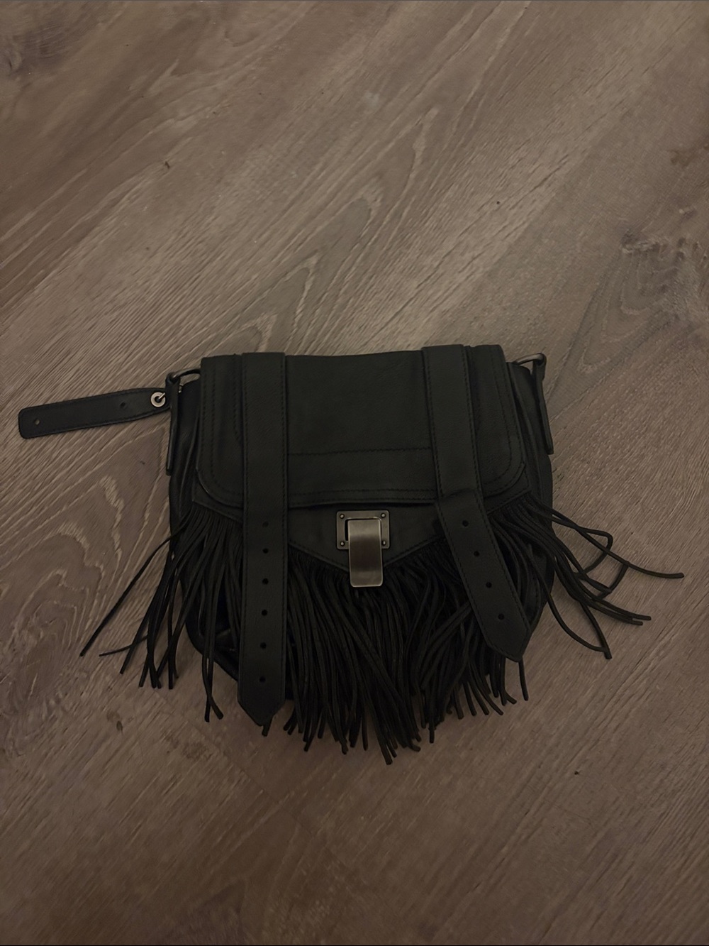 Proenza Schouler Black Leather Fringe Crossbody